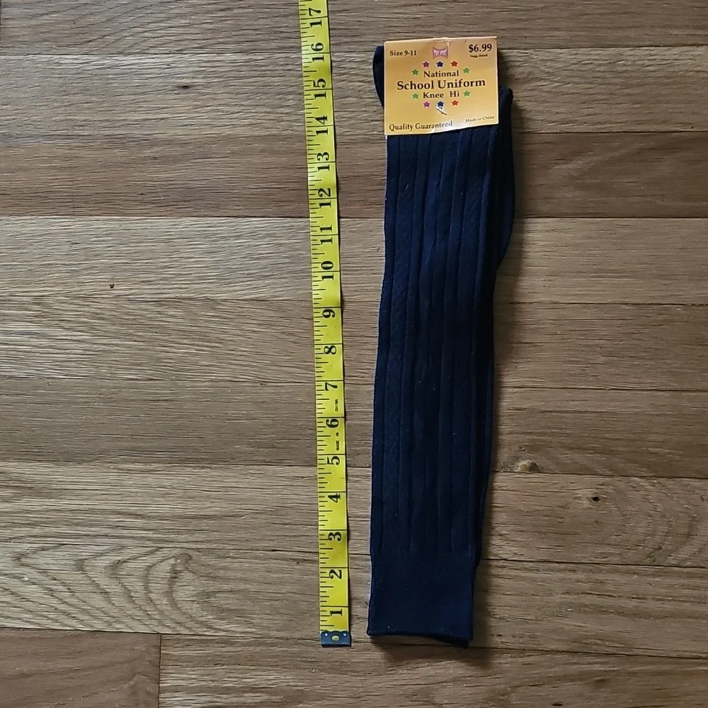 Bundle of 3 Pair Blue & Black Knee High Women's Socks Shoe Size 9-11 NWT